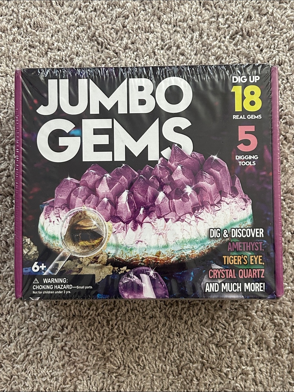 Jumbo Gems Kids Dig & Discover Kit – Purple